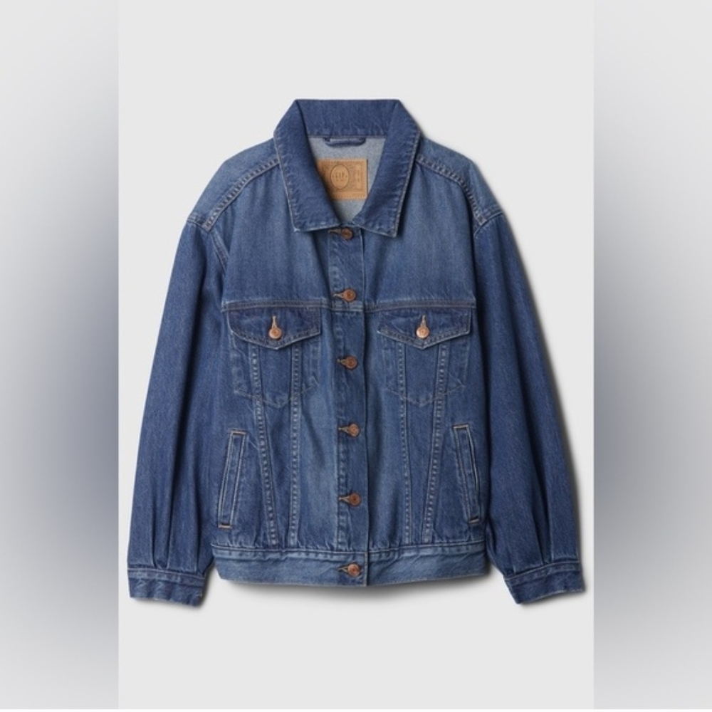Gap X Doen Icon Jacket Blue Denim Jean Oversized Small